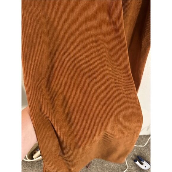 Hunter & Brown Curdoroy Orange Ribbed High Rise 70’s Style Wide Leg Pants - Picture 3 of 9